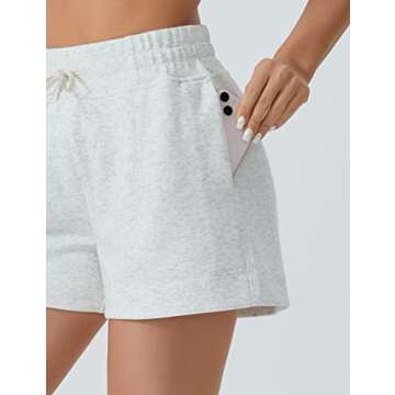THE GYM PEOPLE Women's Drawstring Sweat Shorts High Waisted Summer Workout Lounge Shorts with Pocket...