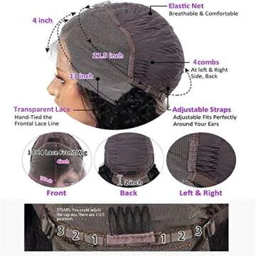 Siyun Show 30 Inch Deep Wave Lace Front Wigs Human Hair 13x4 HD Lace Frontal Wigs Human Hair Pre Plucked Curly Lace Front Wig Human Hair Wig Deep Wave Curly Wigs Brazilian Hair 150% Density