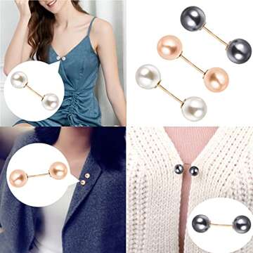 Pearl Brooch Pin Tops Neckline Safety Pin