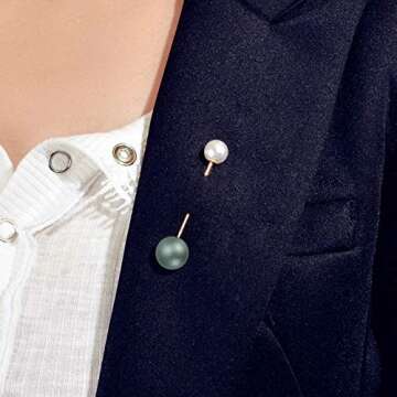 Pearl Brooch Pin Tops Neckline Safety Pin