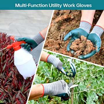 TOBEHIGHER Gardening Gloves - Ultimate 6 Pair Set for All Gardeners
