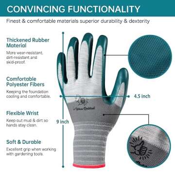 Quality Gardening Gloves for Men and Women – 6 Pair Set