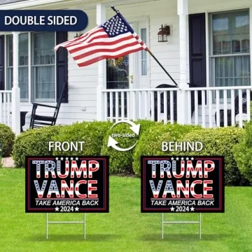 Trump Vance 2024 Yard Signs for Outdoor Displays