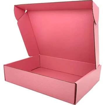 Lmuze Pink Shipping Boxes Set of 25 for Gifts and More