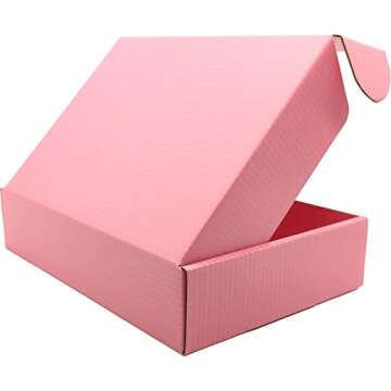 Lmuze Small Pink Shipping Boxes for Small Business Pack of 25-9x6x2 inches Cardboard Corrugated Mailer Boxes for Shipping Packaging Craft Gifts Giving Products