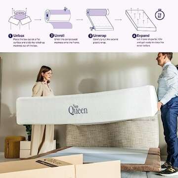 NapQueen 8 Inch Full Size Mattress, Bamboo Charcoal Memory Foam Mattress, Bed in a Box