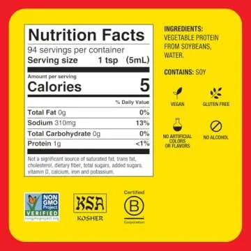 Bragg Liquid Aminos All Purpose Seasoning – Soy Sauce Alternative – Gluten Free, No GMO’s, Kosher Certified, 16 ounce