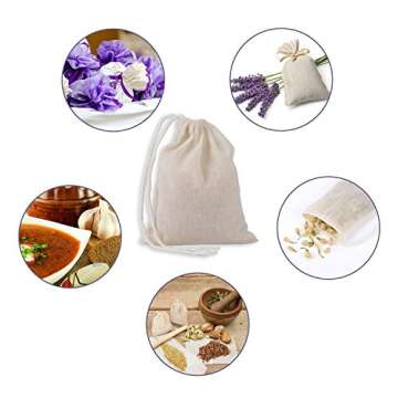 Pangda 100 Cotton Drawstring Bags for Crafts & Gifts