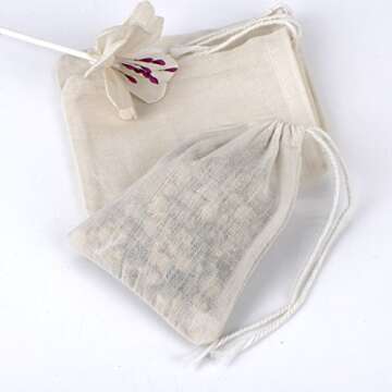 Pangda 100 Cotton Drawstring Bags for Crafts & Gifts