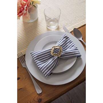 DII 100% Cotton Striped Napkin Set - 6 Piece