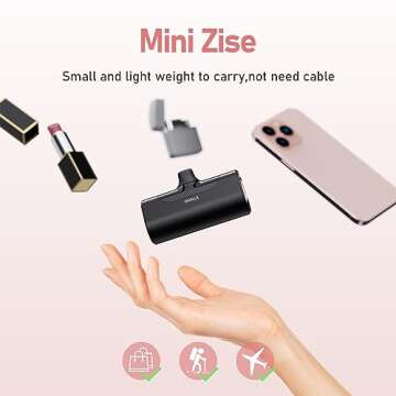 iWALK LinkPod 4 Portable Charger Power Bank 4500mAh 【2 Pack】 Small and Cute Battery Pack Compatible with iPhone 14/14Plus/13/13 Pro/13 Pro Max /12/12 Pro/12 Pro Max/11 Pro/XR/X/8/6s，Airpods and More