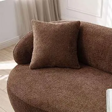 KEVINSPACE 86.61" Curved Sofa, 3-Seat Modern Upholstered Sofa Couch Living Room with 2 Pillows, Luxury Curved Back Sofa Loveseat Sofa for Bedroom, Office, Apartment, Coffee