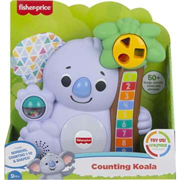 Fisher-Price Baby Learning Toy Linkimals Counting Koala with Interactive Lights & Music for Infants Ages 9+ Months. Compatible Only with Linkimals Items