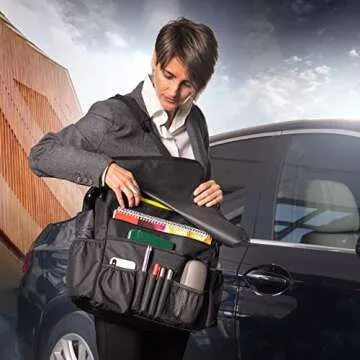 FoxBox Front Seat Organizers and Storage with Cover - Police Patrol Cab Passenger Seat Car Organizer - Law Pro Enforcement Organizer - Auto Car Office Organizer Front Seat - Truck Paper Caddy