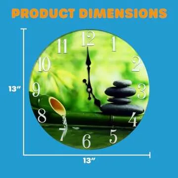 Sea Creations Glass Wall Clock - Coastal, Nautical, and Beach Themed | Decorative and Aesthetic Timepiece | Ideal Home Decor for Living Room, Bedroom, or Beach House | 13 x 13 Inches | Zen Bamboo