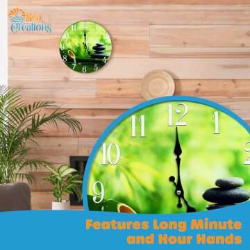 Sea Creations Glass Wall Clock - Coastal, Nautical, and Beach Themed | Decorative and Aesthetic Timepiece | Ideal Home Decor for Living Room, Bedroom, or Beach House | 13 x 13 Inches | Zen Bamboo