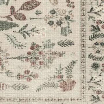 RUGGABLE Washable 2x7 Runner Rug, Neutral, Premium Rugs for Hallway, Kitchen, Entryway, Living Room, Bedroom, Office with Gripper Non Slip Pad, Christmas