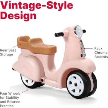 Step2 Ride Along Scooter Kids Push Car, Foot Powered Ride On Toy, Practice Balance with 4 Wheels, Ma...