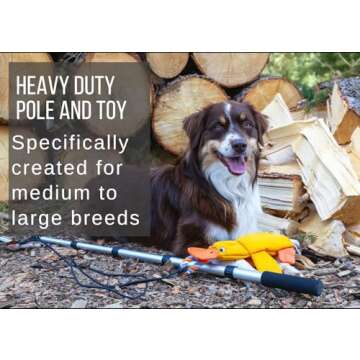 LUCOLOVE Flirt Pole for Dogs Heavy Duty - Multi-Sensory Tough Chase Toy for Medium & Large Breeds ?...