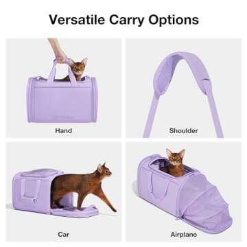 VETRESKA Expandable Cat Carrier,Dog Carrier for Small Medium Puppies,Soft-Sided Pet Carrier Airline ...