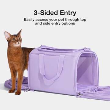 VETRESKA Expandable Cat Carrier,Dog Carrier for Small Medium Puppies,Soft-Sided Pet Carrier Airline Approved,Collapsible Travel Cats/Puppy Carrier with Locking Safety Zippers and Anti-Scratch Mesh