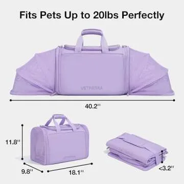 VETRESKA Expandable Cat Carrier,Dog Carrier for Small Medium Puppies,Soft-Sided Pet Carrier Airline Approved,Collapsible Travel Cats/Puppy Carrier with Locking Safety Zippers and Anti-Scratch Mesh