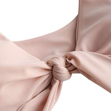 ZAFUL Womens Sexy Padded Front Knot Bikini Set Pink M