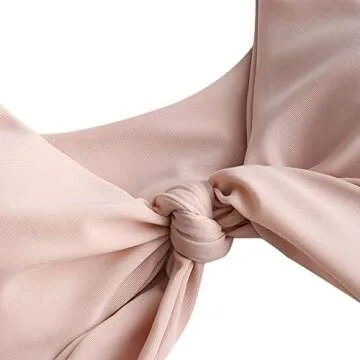 ZAFUL Womens Sexy Padded Front Knot Bikini Set Pink M