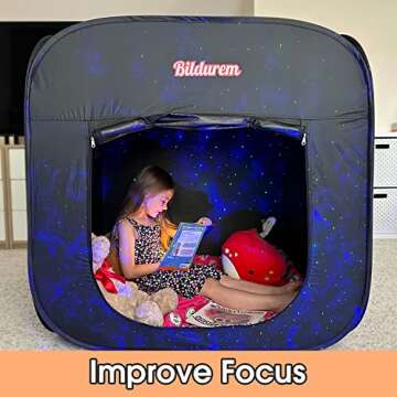 Sensory Tent for Kids - Blackout Play Tent for Focus