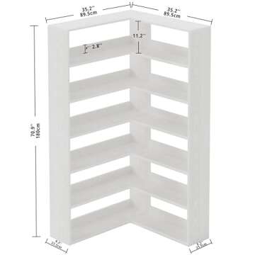 IRONCK Bookshelves 6 Tiers with Baffles Industrial Large Corner Etagere Bookcase Storage Display Rack for Living Room Home Office
