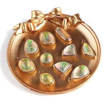 LE SKY 30 Pcs Artificial Opalite Pendants Multiple Shapes Synthetic Resin Flash Opal for Jewelry Making Necklace