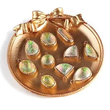 LE SKY 30 Pcs Artificial Opalite Pendants Multiple Shapes Synthetic Resin Flash Opal for Jewelry Making Necklace