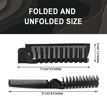 Foldable Combs in Bulk Individually Wrapped, Travel Pocket Hair Comb, Folding Hair Brush Double Head...
