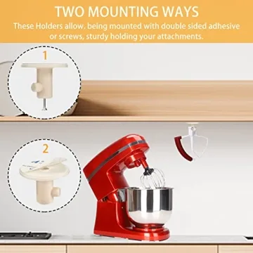 Effortless Kitchen Storage with 4 Mixer Attachment Holders