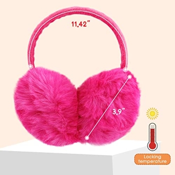 FSTEOE Plush Winter Ear Muffs for Women Stylish Comfort