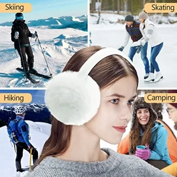 FSTEOE Plush Winter Ear Muffs for Women Stylish Comfort