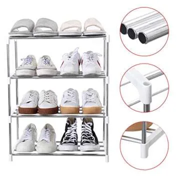 Jucaifu Stackable Small Shoe Rack - Space Saving Design
