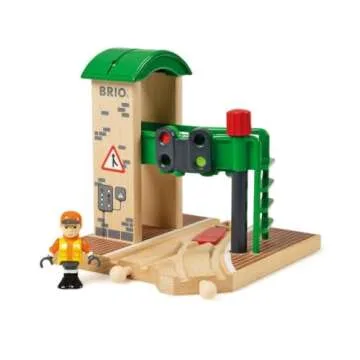 Brio World 33674 - Signal Station | 2-Piece Interactive Wooden Toy Train Accessory | Ideal for Kids Ages 3 and Up | FSC-Certified Wood