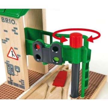 Brio World 33674 - Signal Station | 2-Piece Interactive Wooden Toy Train Accessory | Ideal for Kids Ages 3 and Up | FSC-Certified Wood