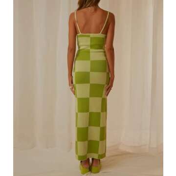 2022 Bodycon Dresses for Women Summer Knit Hollow Out Sexy Night Out Midi Maxi Dress Sleeveless Long Cut Out Dress