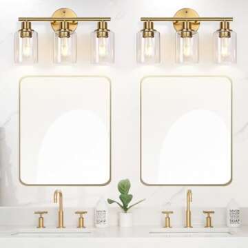 Elegant 3-Light Gold Bathroom Light Fixtures Online