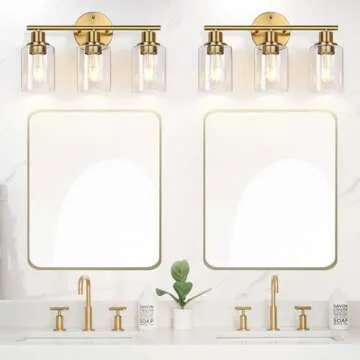 Elegant 3-Light Gold Bathroom Light Fixtures Online