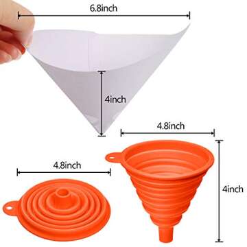 JANYUN 300 Pcs Paint Filter Strainer Resin Filter with 149 Micro Flow Nylon Mesh Cone Paint Filter S...