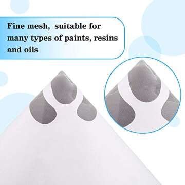 JANYUN 300 Pcs Paint Filter Strainer Resin Filter with 149 Micro Flow Nylon Mesh Cone Paint Filter Screen with 3 Pcs Silicone Funnel Filter (1)