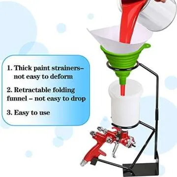 JANYUN 300 Pcs Paint Filter Strainer Resin Filter with 149 Micro Flow Nylon Mesh Cone Paint Filter Screen with 3 Pcs Silicone Funnel Filter (1)