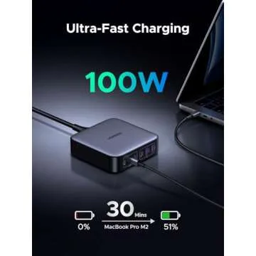 UGREEN 200W USB C Charger, Nexode 6-Port GaN Desktop Charger, USB C Charging Station for MacBook Pro/Air, iPad Pro/Air, iPhone 16/15/14, Galaxy S24 Ultra, Steam Deck