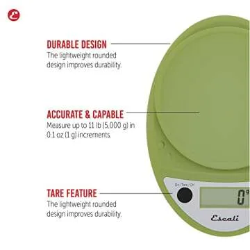 Escali Primo Digital Food Scale Multi-Functional Kitchen Scale and Baking Scale for Precise Weight M...