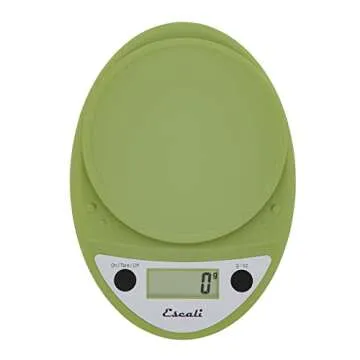 Escali Primo Digital Food Scale Multi-Functional Kitchen Scale and Baking Scale for Precise Weight Measuring and Portion Control, 8.5 x 6 x 1.5 inches, Tarragon Green