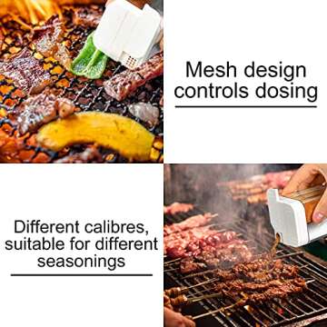 2 Pack 4 in 1 Plastic Salt and Pepper Shakers, 4 in 1 Travel Salt Storage Box, Transparent Spice Seasoning Containers Salt Box with Sliding Lids, Camping Travel Spice Kit for Cooking and BBQ