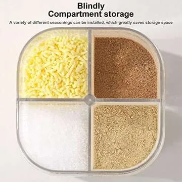 2 Pack 4 in 1 Plastic Salt and Pepper Shakers, 4 in 1 Travel Salt Storage Box, Transparent Spice Seasoning Containers Salt Box with Sliding Lids, Camping Travel Spice Kit for Cooking and BBQ